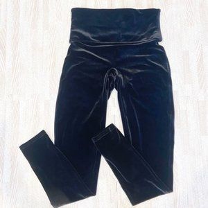 SPANX Black Velvet High Waisted Leggings Large